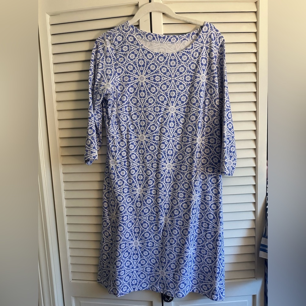 Mahi Gold Boatneck 3/4 Sleeve Dress